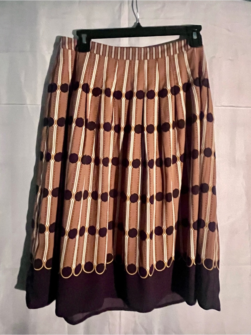 NWT Talbot’s Brown & Black Patterned Pleated Skirt